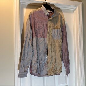 ASOS DESIGN 90s oversized shirt with patchwork stripe